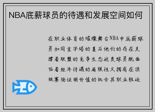 NBA底薪球员的待遇和发展空间如何